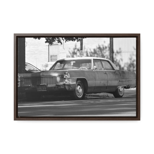 Vintage Cadillac B&W Framed Canvas Wraps