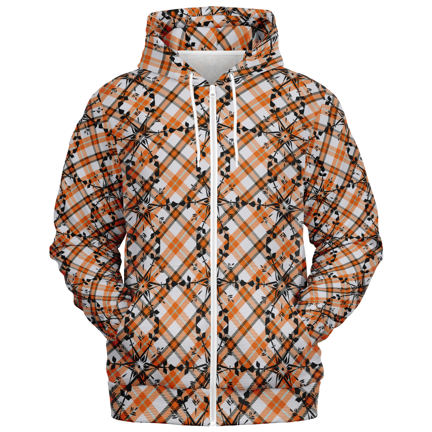 the-underground-bus-line-zip-up-hoodie-fire-Plaid