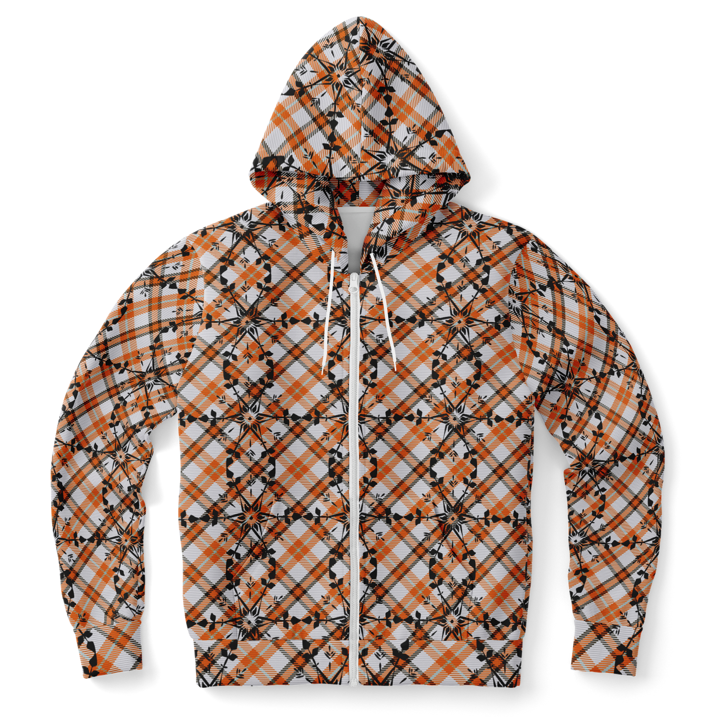 the-underground-bus-line-zip-up-hoodie-fire-Plaid