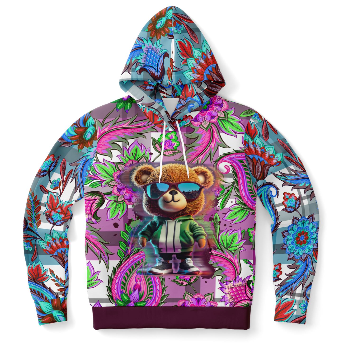 the-underground-bus-line-pullover-hoodie-cool-bear-plaid-mixed