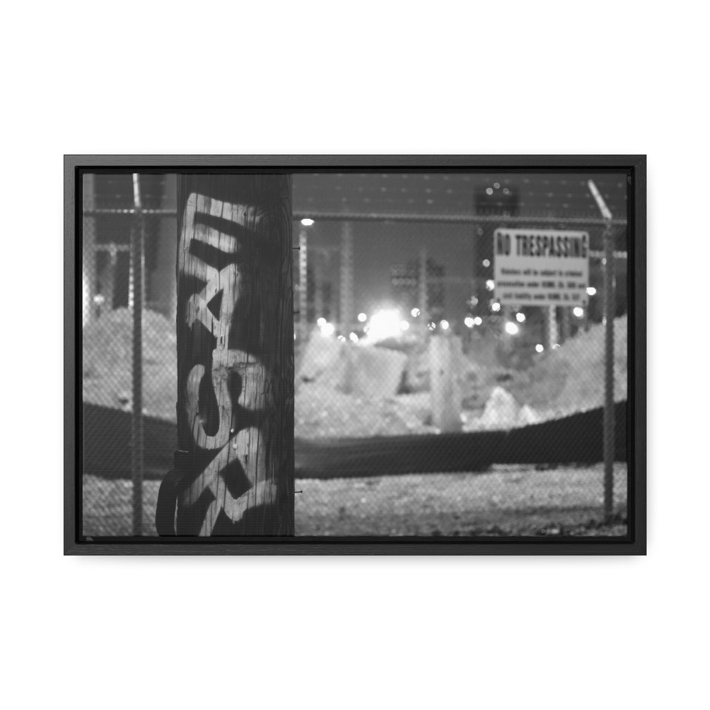 No Trespassing STL B&W Framed Canvas Wraps