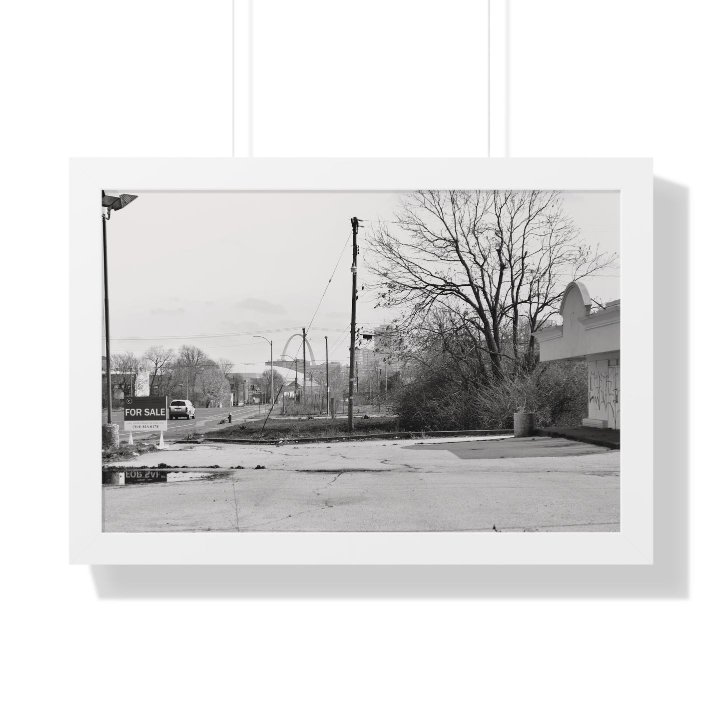 STL Facade Framed B&W Horizontal Poster