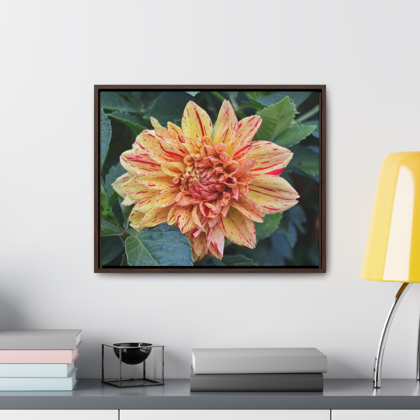 Dahlia (Striped Nagano) Framed Canvas Wraps