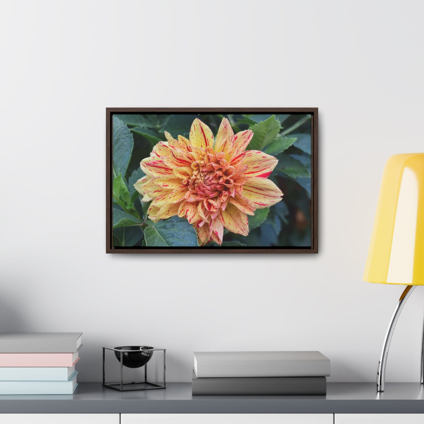 Dahlia (Striped Nagano) Framed Canvas Wraps