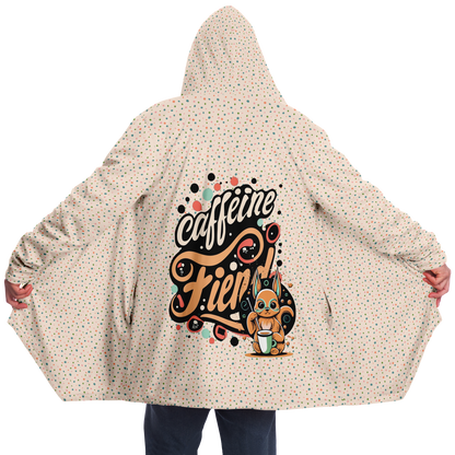 Caffeine Fiend Microfleece Cloak - Spotted