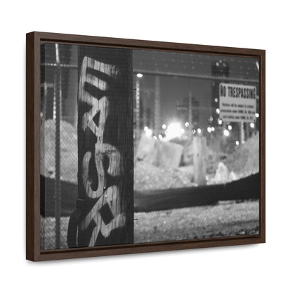 No Trespassing STL B&W Framed Canvas Wraps