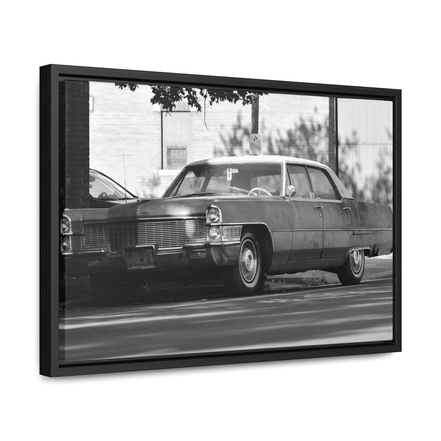 Vintage Cadillac B&W Framed Canvas Wraps