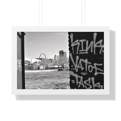 Real STL Framed B&W Horizontal Poster