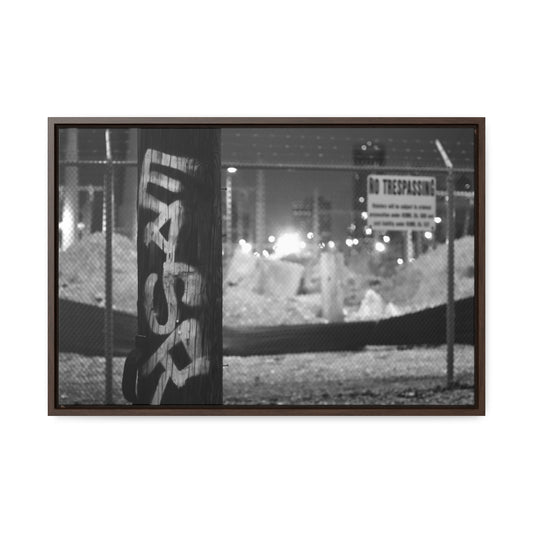 No Trespassing STL B&W Framed Canvas Wraps