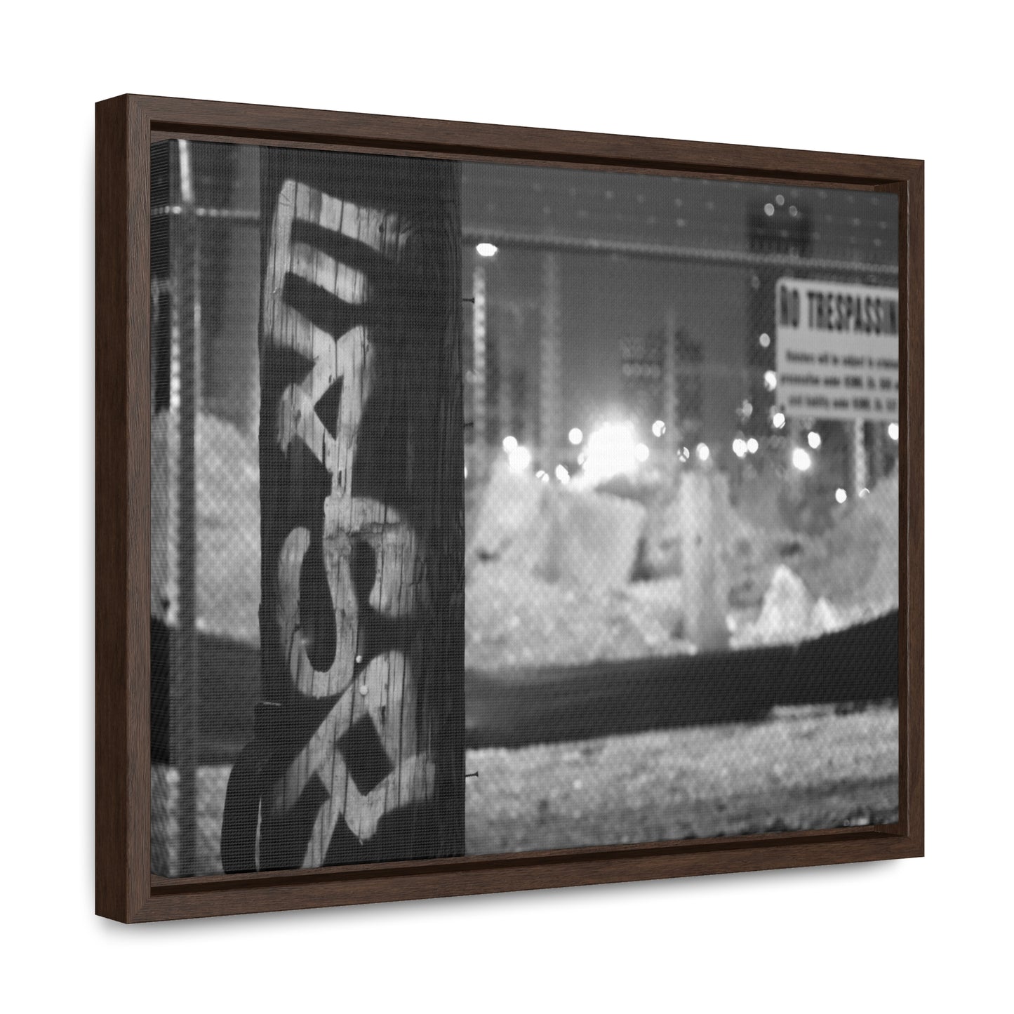 No Trespassing STL B&W Framed Canvas Wraps