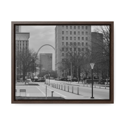 Downtown STL Arch B&W Framed Canvas Wraps