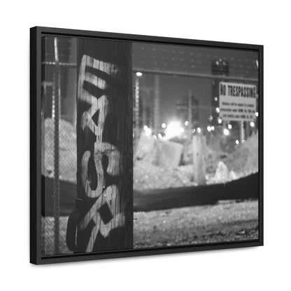 No Trespassing STL B&W Framed Canvas Wraps