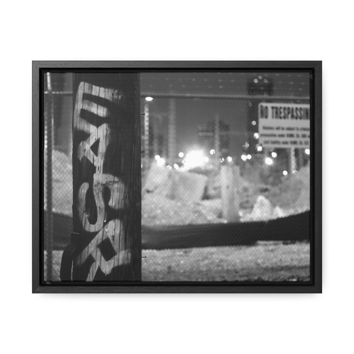 No Trespassing STL B&W Framed Canvas Wraps