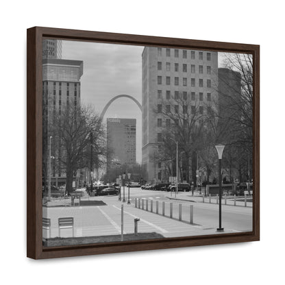 Downtown STL Arch B&W Framed Canvas Wraps