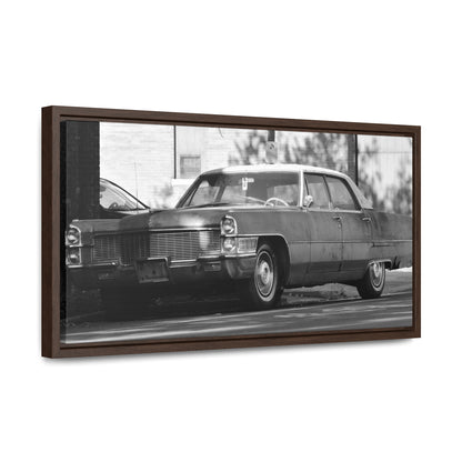 Vintage Cadillac B&W Framed Canvas Wraps