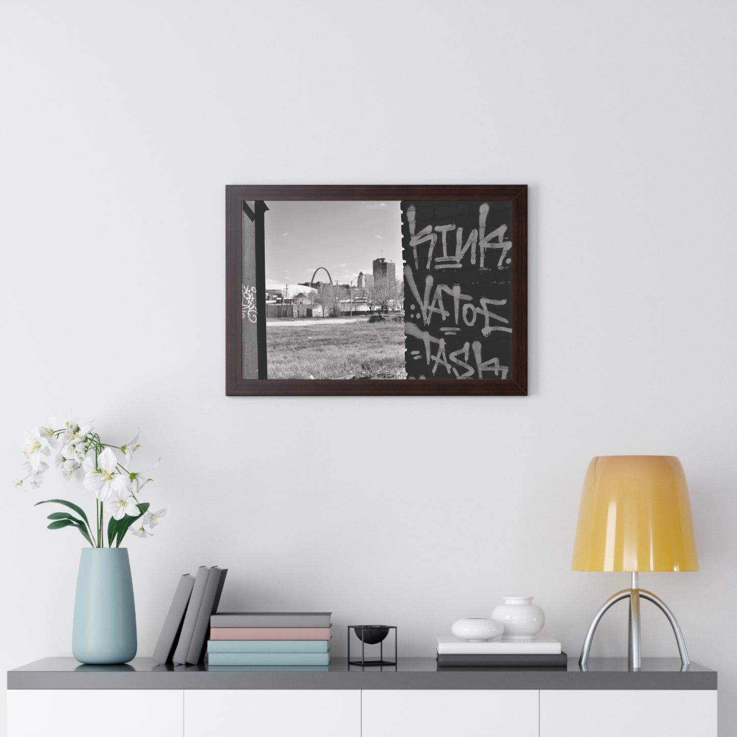 Real STL Framed B&W Horizontal Poster