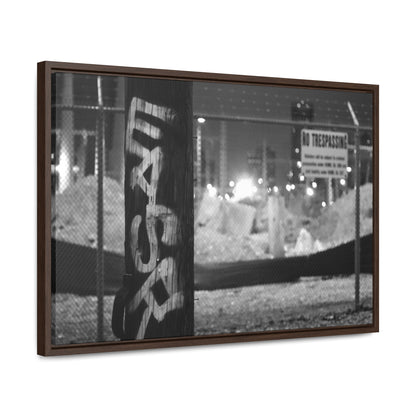 No Trespassing STL B&W Framed Canvas Wraps