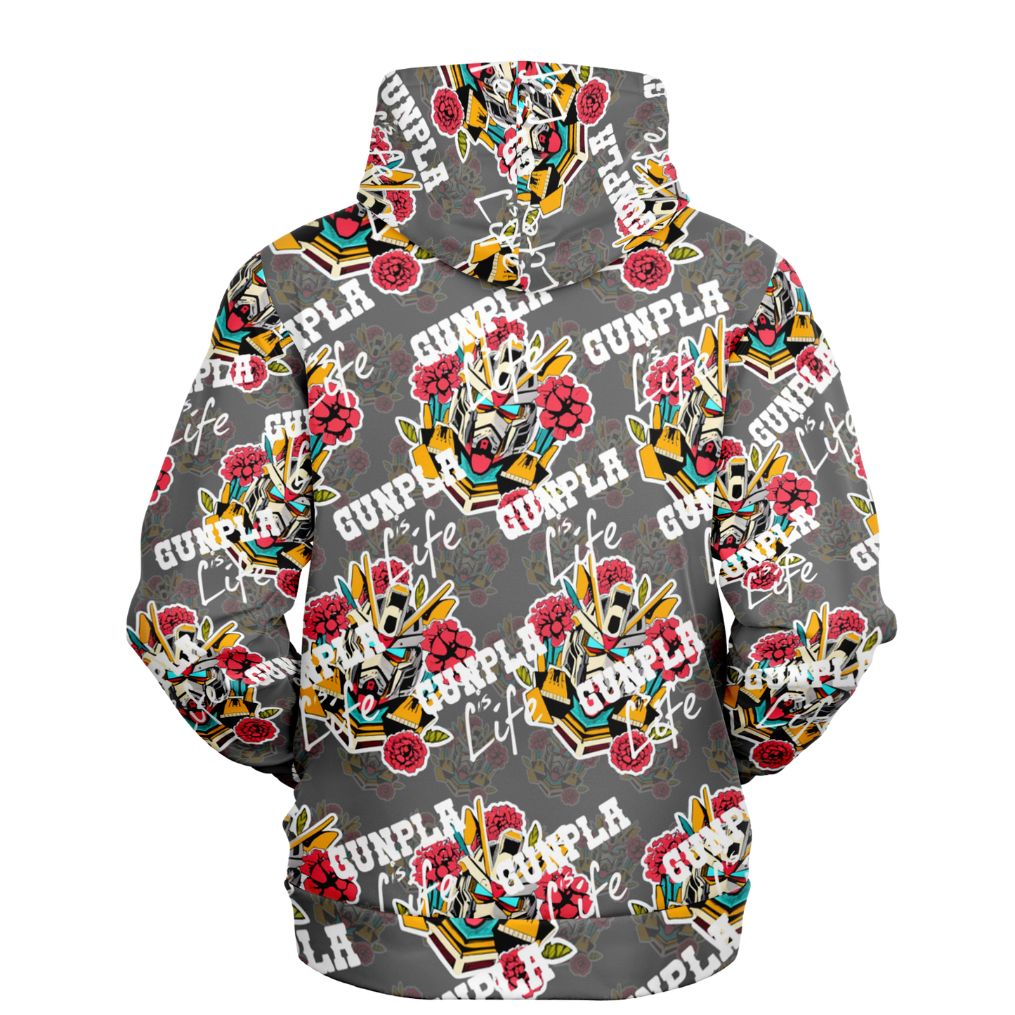 Gunpla is Life Hoodie - Grey Pattern