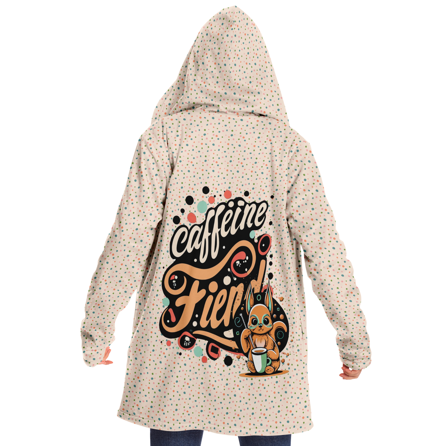 Caffeine Fiend Microfleece Cloak - Spotted