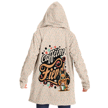 Caffeine Fiend Microfleece Cloak - Spotted