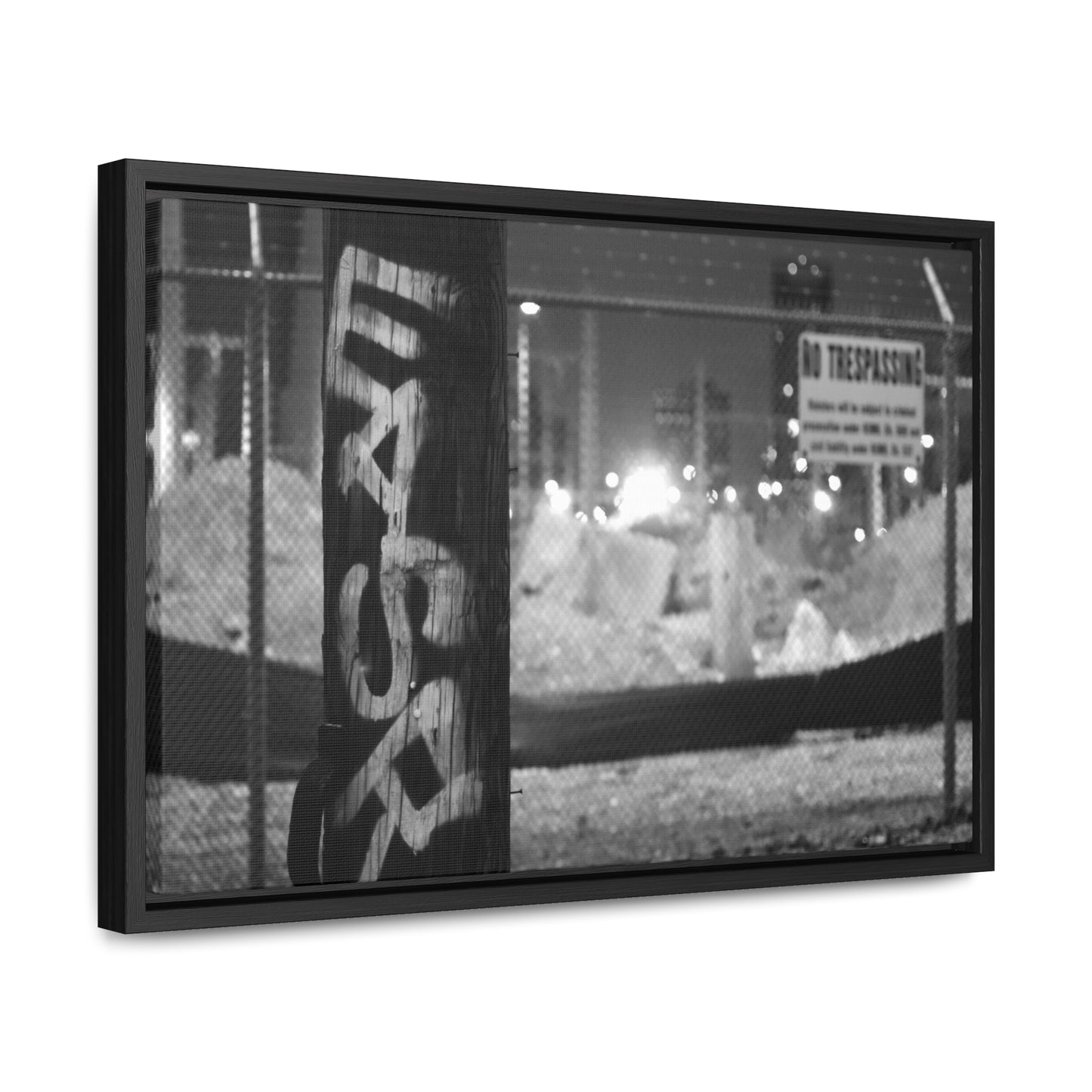 No Trespassing STL B&W Framed Canvas Wraps