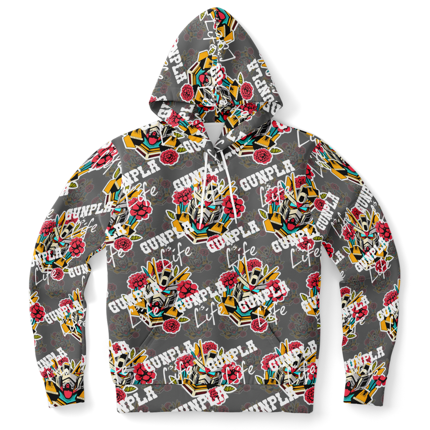 Gunpla is Life Hoodie - Grey Pattern