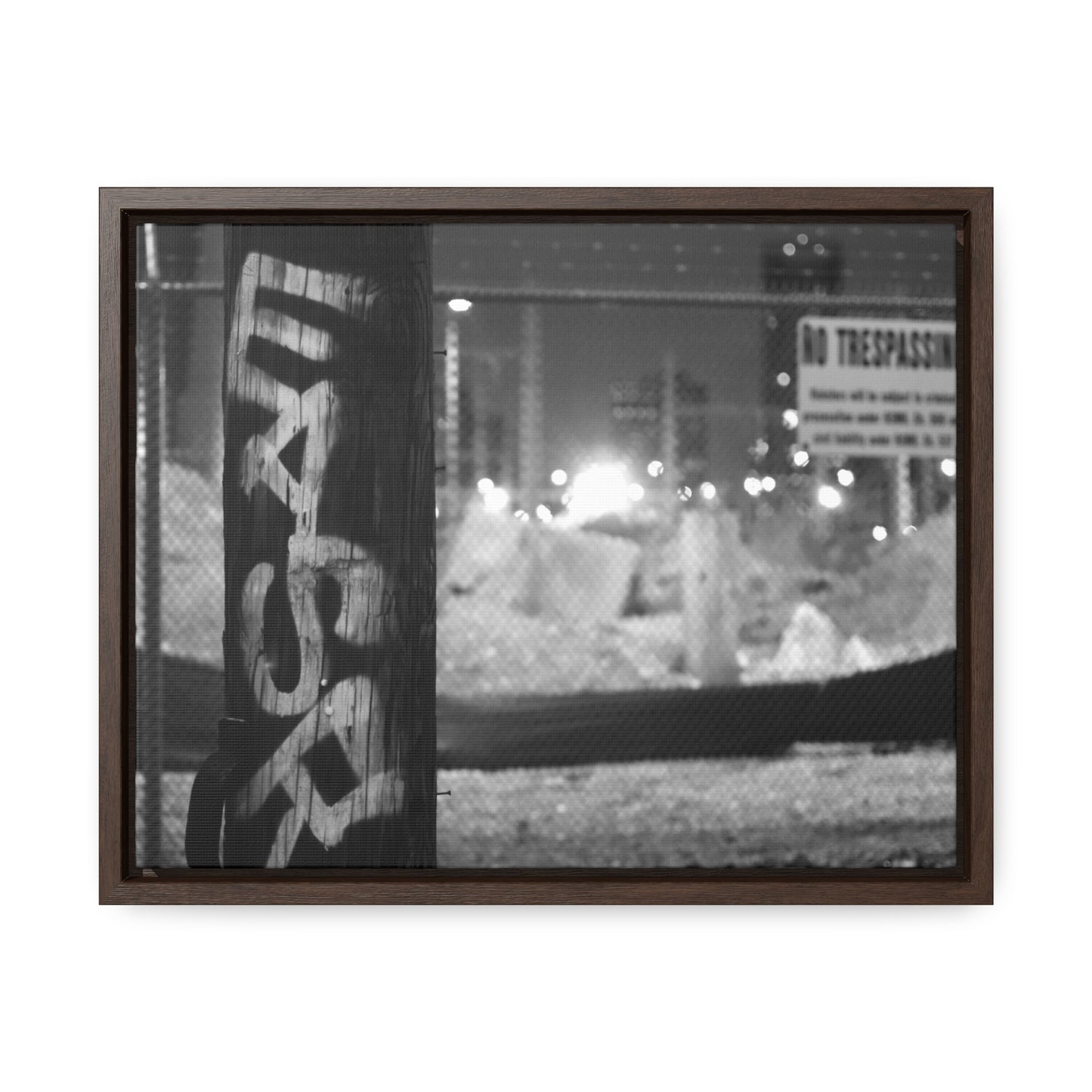 No Trespassing STL B&W Framed Canvas Wraps