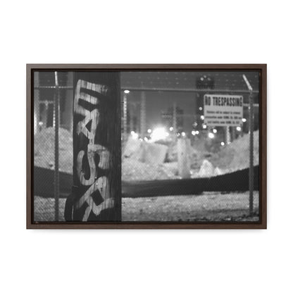 No Trespassing STL B&W Framed Canvas Wraps