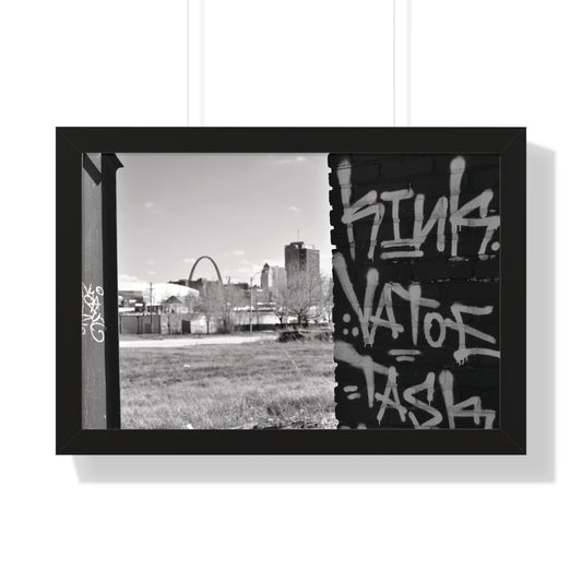 Real STL Framed B&W Horizontal Poster