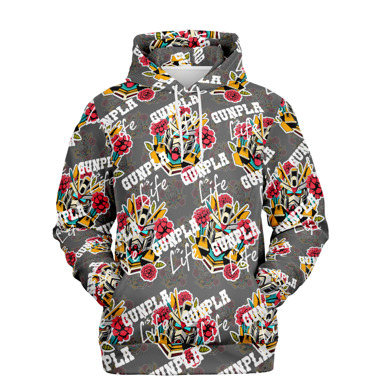 Gunpla is Life Hoodie - Grey Pattern