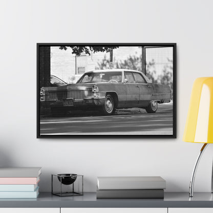 Vintage Cadillac B&W Framed Canvas Wraps