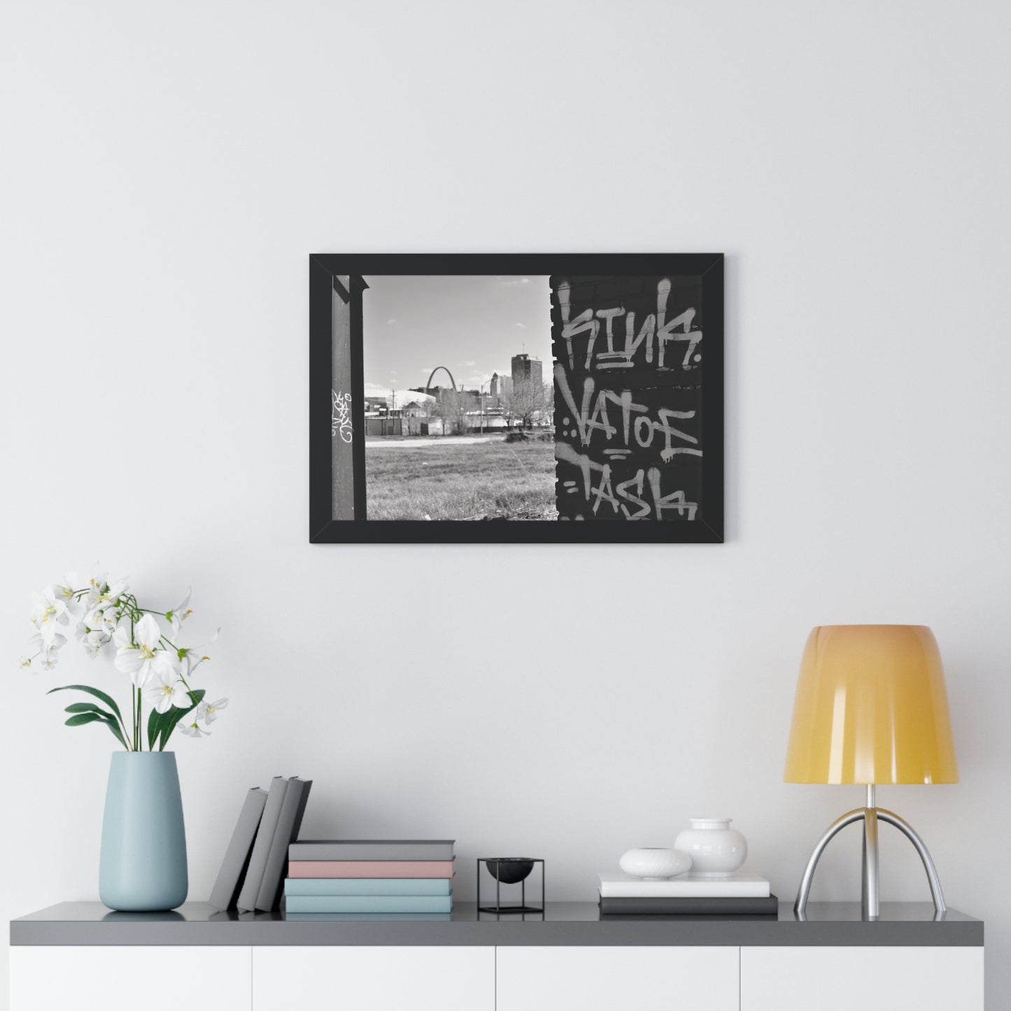 Real STL Framed B&W Horizontal Poster