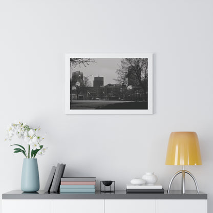 Downtown STL 2023 Framed B&W Horizontal Poster