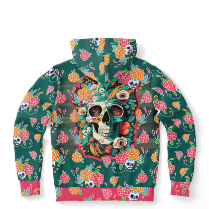 2 Skull Hoodie - Pink Trim