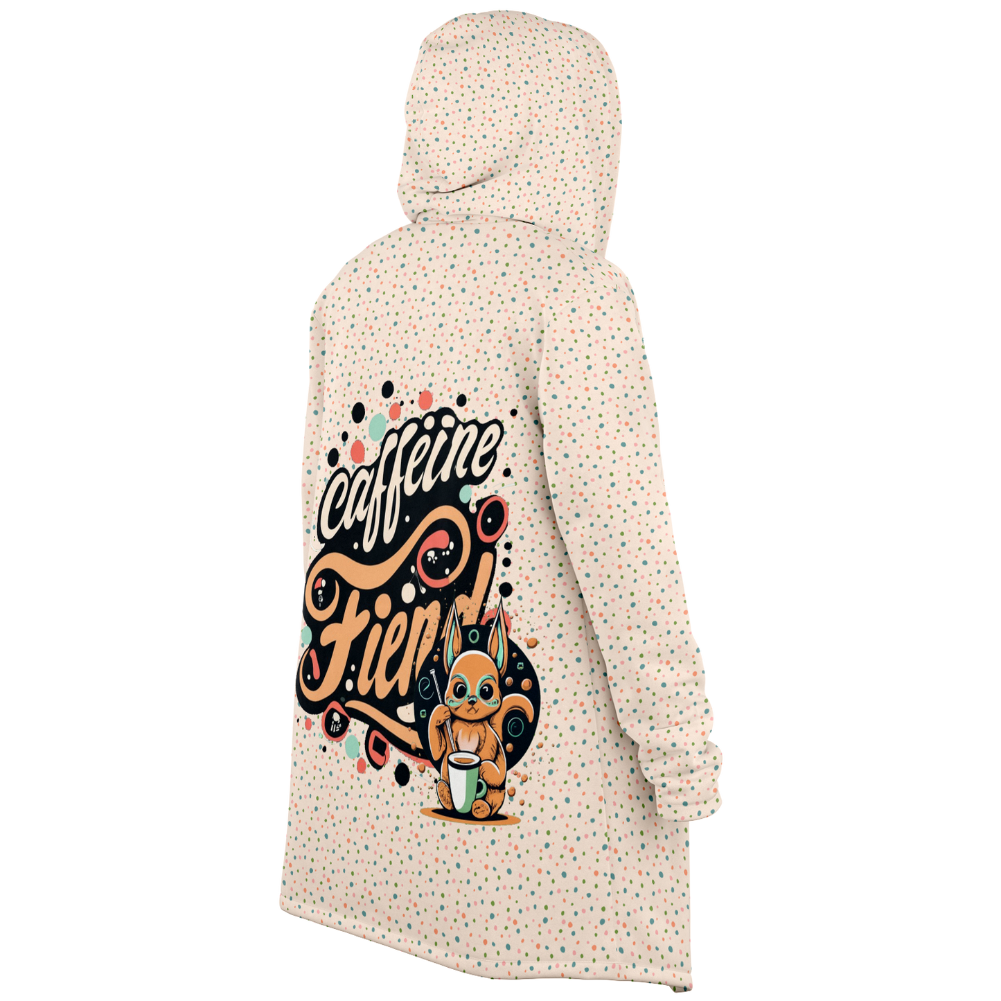 Caffeine Fiend Microfleece Cloak - Spotted