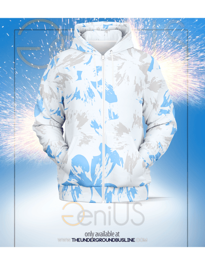 the-underground-bus-line-zip-up-hoodie-bleached-powder-blue