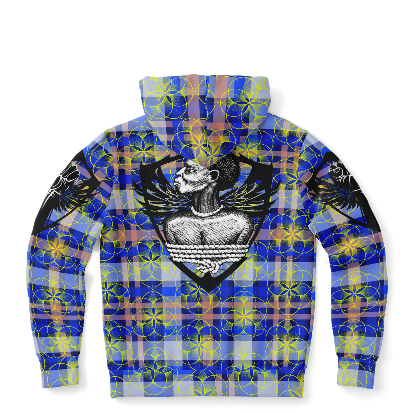 the-underground-bus-line-zip-up-hoodie-sacred-plaid-blue-Fist