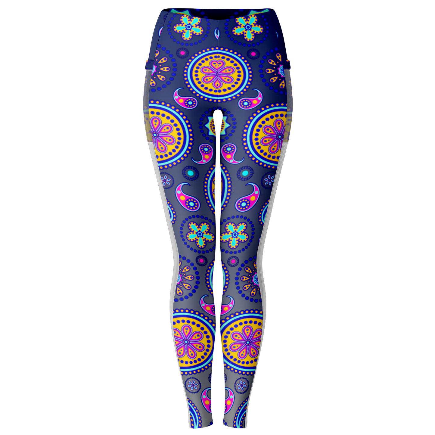 Paisley Blue V1.1 Mesh Pocket Leggings