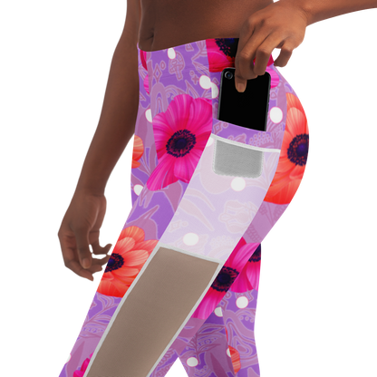 Bubble Gum, Lollipop V1.1 Mesh Pocket Leggings