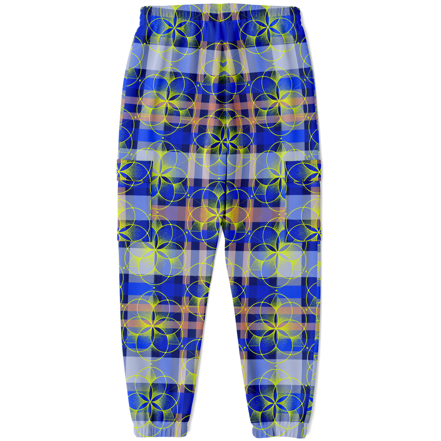 the-underground-bus-line-sacred-plaid-cargo-sweat-pants