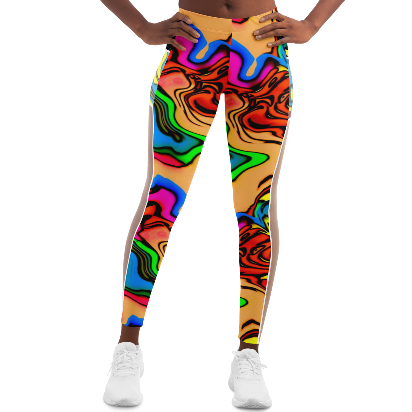 Scrambled Chakras V1.1 Mesh Pocket Leggings