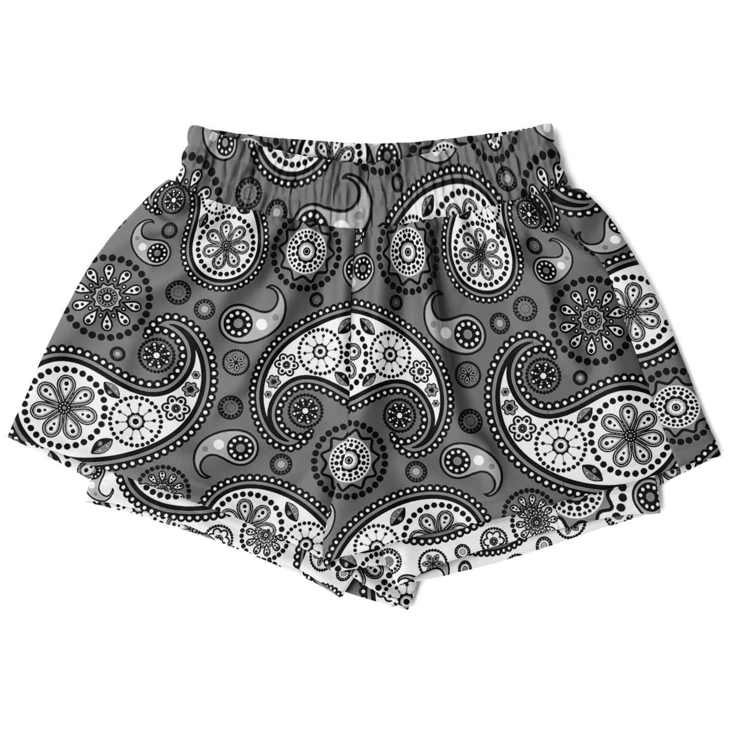 Black Paisley V1.1 2-in-1 Shorts