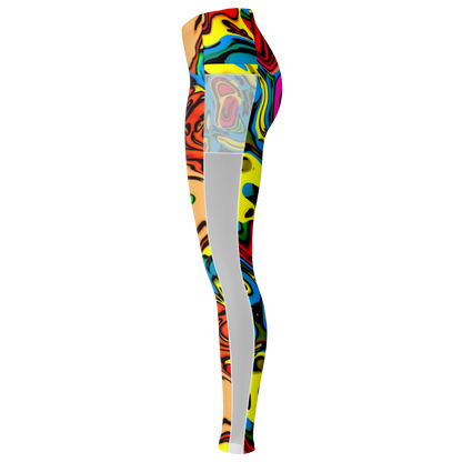 Scrambled Chakras V1.1 Mesh Pocket Leggings