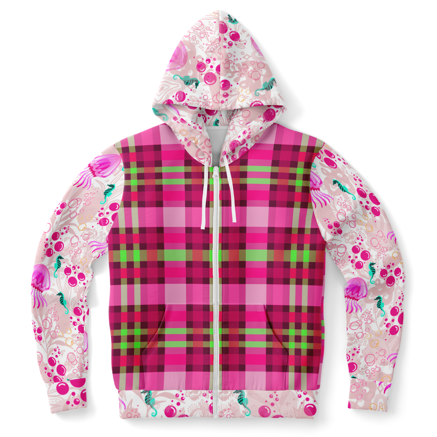 the-underground-bus-line-zip-up-hoodie-pink-Ish