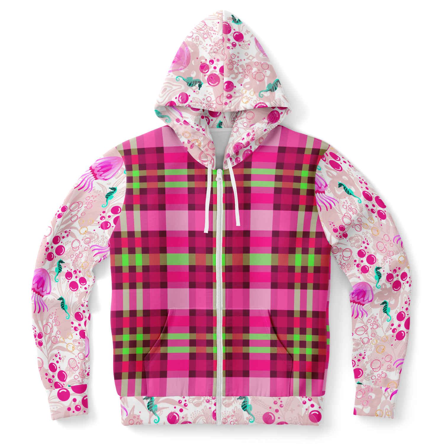 the-underground-bus-line-zip-up-hoodie-pink-Ish