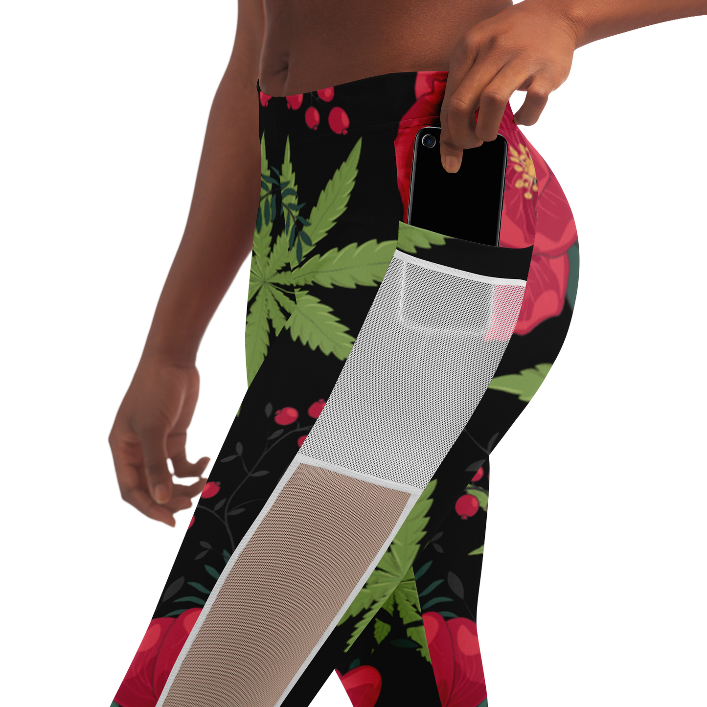 Flowers Cannibi V2.3 Mesh Pocket Leggings