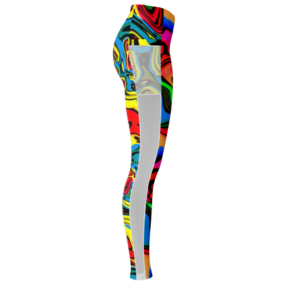 Scrambled Chakras V1.1 Mesh Pocket Leggings