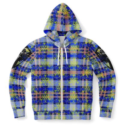 the-underground-bus-line-zip-up-hoodie-sacred-plaid-blue-Fist