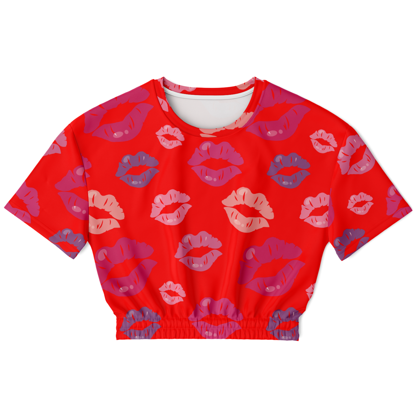 the-underground-bus-line-kisses-cropped-short-sleeved-sweatshirt