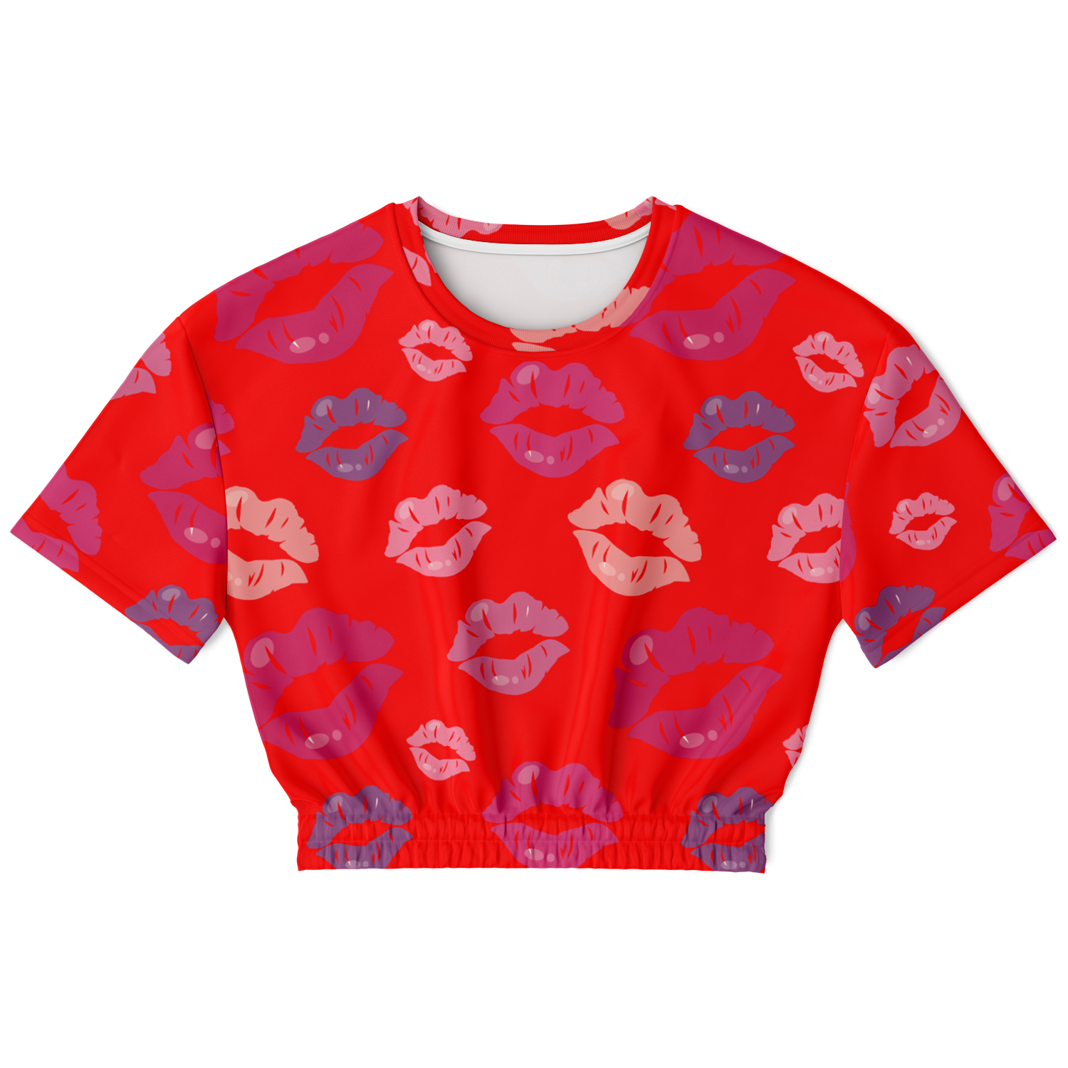 the-underground-bus-line-kisses-cropped-short-sleeved-sweatshirt